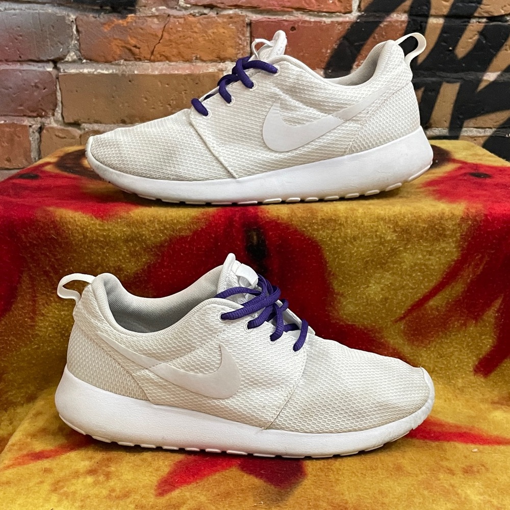 NIKE-women’s ‘White’ ROSHE ONE lace-up running sneaker shoes